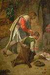 Portrait of a man with a pipe or flute by Giorgione-null-Mounted Giclee Print