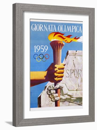 Giornata Olimpica 1959 Poster-Nino Gregori-Framed Giclee Print