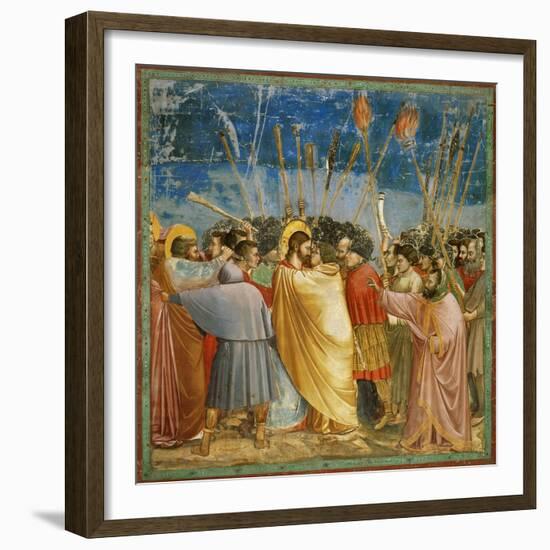 Giotto / Kiss of Judas, 1303-1305, Fresco-Giotto-Framed Giclee Print