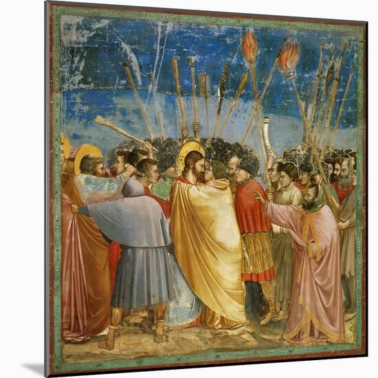 Giotto / Kiss of Judas, 1303-1305, Fresco-Giotto-Mounted Giclee Print