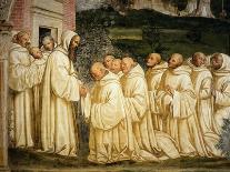 St Benedict of Nursia (480-550) Prays with his Monks, Fresco-Giovanni Antonio Bazzi Sodoma-Framed Giclee Print