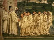 St Benedict of Nursia (480-550) Prays with his Monks, Fresco-Giovanni Antonio Bazzi Sodoma-Framed Giclee Print
