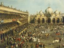 Bullfighting or Bull Hunting in Piazza San Marco-Giovanni Antonio Canal-Framed Giclee Print