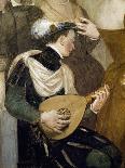 Lute Player, Detail from Invitation to Dance, Ca 1570-Giovanni Antonio Fasolo-Framed Premium Giclee Print