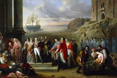 King Charles Felix Refusing to Abandon Sardinia While Epidemic Continues to Rage, 1847-Giovanni Battista Biscarra-Framed Giclee Print