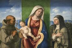 Madonna and Child with Saints Francis and Clare-Giovanni Battista Cima-Art Print