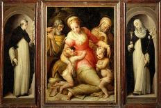 Portable Altar with the Madonna and Child with Saints Dominic and Catherine of Siena-Giovanni Battista Naldini-Premier Image Canvas