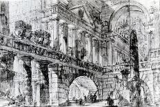 View of the Temple of Concord with the Arch of Septimius Severus and the Church of Santa Martina,…-Giovanni Battista Piranesi-Giclee Print