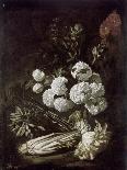 Still Life of Flowers and Vegetables, 17th Century-Giovanni-Battista Ruoppolo-Mounted Giclee Print