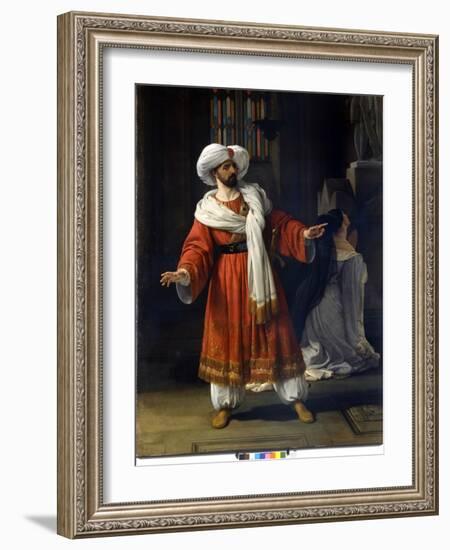 Giovanni David (Davide) Italian Tenor in “Gli Arabi Nelle Gallie” by Giovanni Pacini (1796 - 1867).-Francesco Hayez-Framed Giclee Print