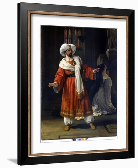 Giovanni David (Davide) Italian Tenor in “Gli Arabi Nelle Gallie” by Giovanni Pacini (1796 - 1867).-Francesco Hayez-Framed Giclee Print
