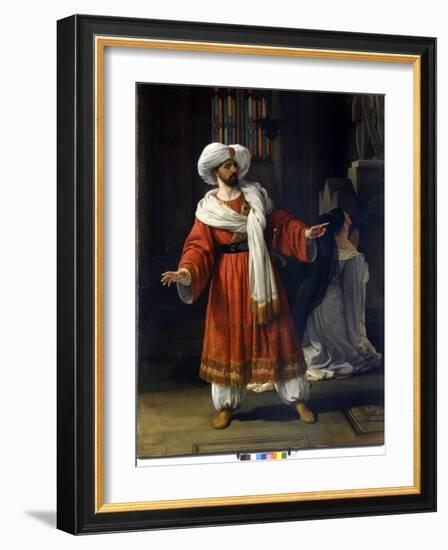 Giovanni David (Davide) Italian Tenor in “Gli Arabi Nelle Gallie” by Giovanni Pacini (1796 - 1867).-Francesco Hayez-Framed Giclee Print