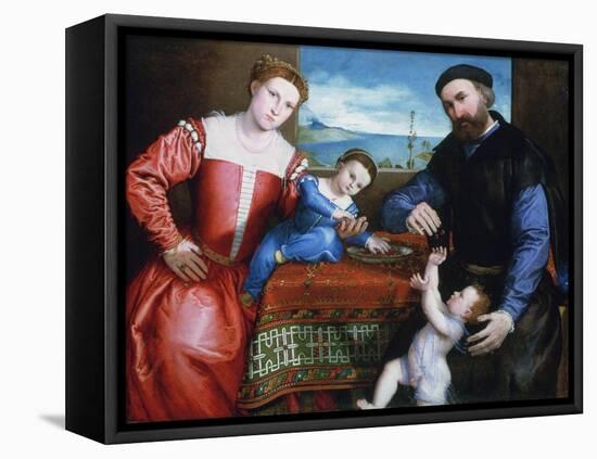 Giovanni Della Volta with His Wife and Children, C1547-Lorenzo Lotto-Framed Premier Image Canvas