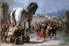 Procession of the Trojan Horse into Troy, C. 1760-Giovanni Domenico Tiepolo-Giclee Print