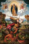 The Archangel Michael and the Devil-Giovanni Dosso Dossi-Giclee Print