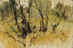 Forest with a Figure, the Study of a Fan-Giovanni Fattori-Giclee Print