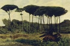 Forest with a Figure, the Study of a Fan-Giovanni Fattori-Giclee Print