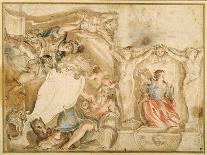 Vénus avec Adonis partant à la chasse-Giovanni Francesco Romanelli-Framed Giclee Print