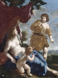 Vénus avec Adonis partant à la chasse-Giovanni Francesco Romanelli-Framed Giclee Print