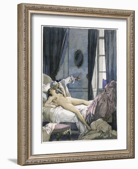 Giovanni Giacomo Casanova Chevalier de Saingalt, with Henrietta at Reggio-Auguste Leroux-Framed Art Print