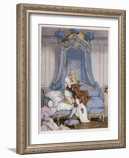 Giovanni Giacomo Casanova Chevalier de Saingalt, with the Young Comtesse at Venice-Auguste Leroux-Framed Art Print