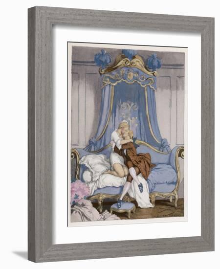 Giovanni Giacomo Casanova Chevalier de Saingalt, with the Young Comtesse at Venice-Auguste Leroux-Framed Art Print