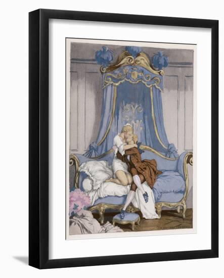 Giovanni Giacomo Casanova Chevalier de Saingalt, with the Young Comtesse at Venice-Auguste Leroux-Framed Art Print