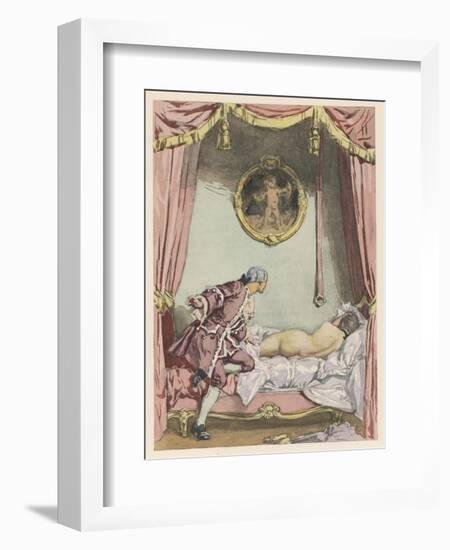 Giovanni Giacomo Casanova Italian Adventurer, He Finds Zeroli Asleep-Auguste Leroux-Framed Art Print