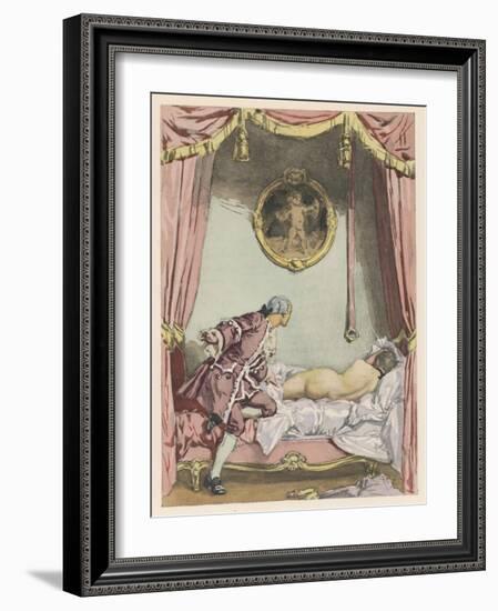 Giovanni Giacomo Casanova Italian Adventurer, He Finds Zeroli Asleep-Auguste Leroux-Framed Art Print