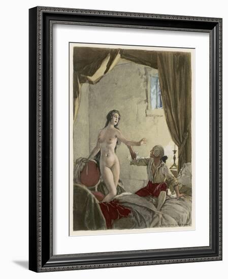 Giovanni Giacomo Casanova Italian Adventurer with His Belle Religieuse-Auguste Leroux-Framed Art Print