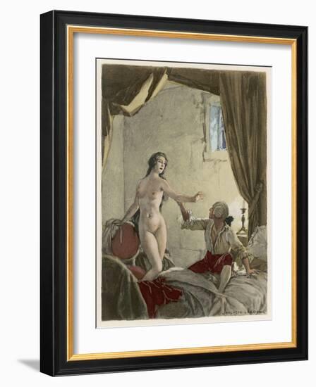 Giovanni Giacomo Casanova Italian Adventurer with His Belle Religieuse-Auguste Leroux-Framed Art Print