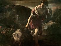 David Dragging Goliath's Head-Giovanni Lanfranco-Giclee Print