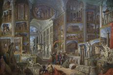Picture Gallery with Views of Modern Rome-Giovanni Paolo Panini-Giclee Print
