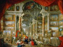 Picture Gallery with Views of Modern Rome (Modern Rom)-Giovanni Paolo Panini-Framed Giclee Print