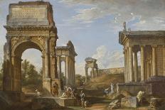 Interior of Saint Peter's Rome, Looking West Towards the Tomb of St. Peter-Giovanni Paolo Panini-Framed Giclee Print