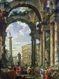 The Trevi Fountain In Rome 1753-56-Giovanni Paolo Pannini-Art Print