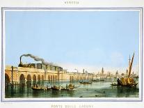 Bridge over the Lagoon, Venice, Italy, c1850-Giovanni Pividor-Mounted Giclee Print