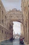 Bridge over the Lagoon, Venice, Italy, c1850-Giovanni Pividor-Mounted Giclee Print