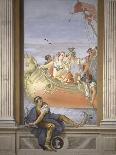 Antony and Cleopatra. Tromp L'Oeil Scene Within Architecture, 1779-Giovanni Scajaro-Mounted Art Print
