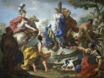 Diana and Her Nymphs, in Background Actaeon Is Being Devoured by Dogs-Giovanno Battista Pittoni-Mounted Giclee Print