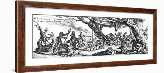 Gipsies Camp, C17 France-Jacques Callot-Framed Art Print