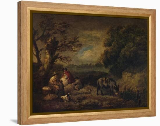 Gipsies resting with Donkey, 1795-George Morland-Framed Premier Image Canvas