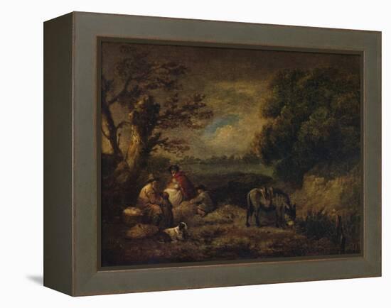 Gipsies resting with Donkey, 1795-George Morland-Framed Premier Image Canvas