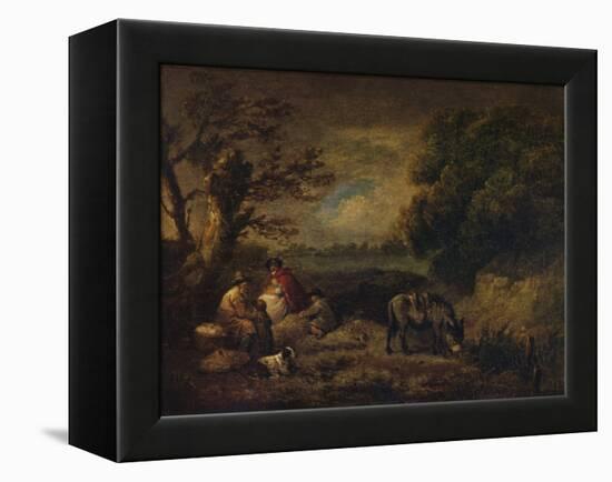 Gipsies resting with Donkey, 1795-George Morland-Framed Premier Image Canvas