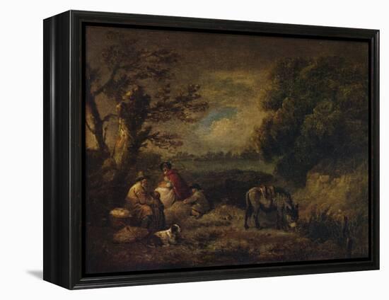 Gipsies resting with Donkey, 1795-George Morland-Framed Premier Image Canvas