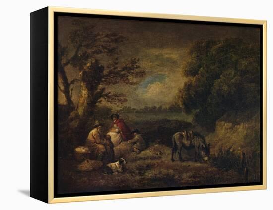 Gipsies resting with Donkey, 1795-George Morland-Framed Premier Image Canvas