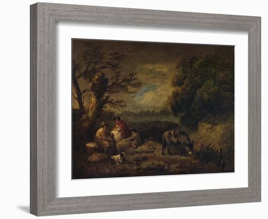 Gipsies resting with Donkey, 1795-George Morland-Framed Giclee Print