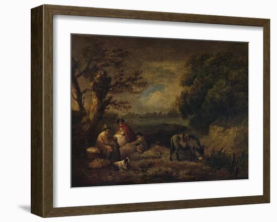 Gipsies resting with Donkey, 1795-George Morland-Framed Giclee Print