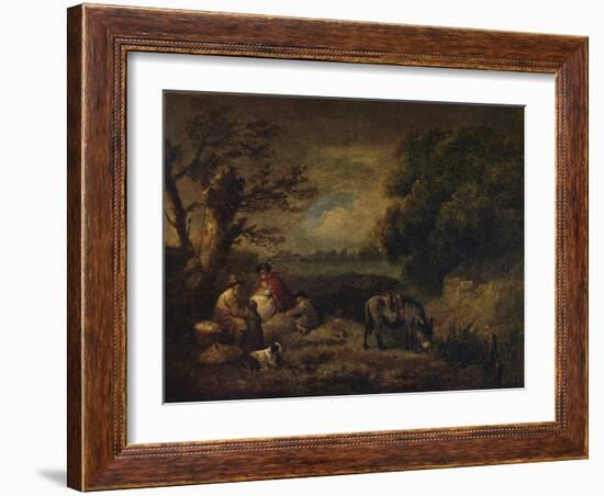 Gipsies resting with Donkey, 1795-George Morland-Framed Giclee Print