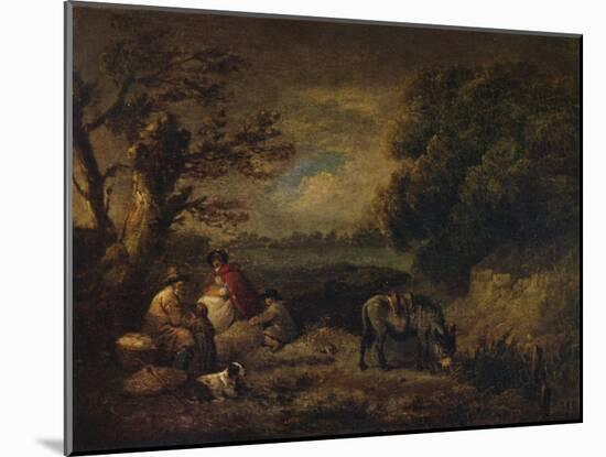 Gipsies resting with Donkey, 1795-George Morland-Mounted Giclee Print